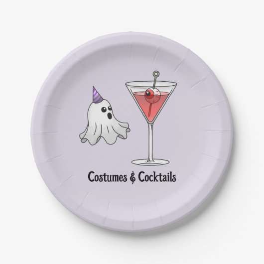 Kostüme und Cocktails Party Pappteller (Vorderseite)