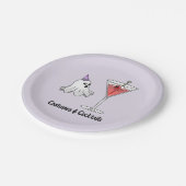 Kostüme und Cocktails Party Pappteller (Schrägansicht)