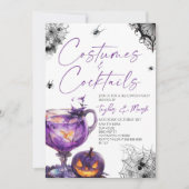Kostüme und Cocktails Spookes Halloween-Party Einladung (Vorderseite)