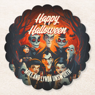 Kostüme und Cocktails Vintages Halloween-Party Untersetzer