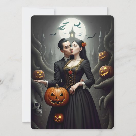 Kostüme und Kessel Halloween-Party Einladung (Vorderseite)