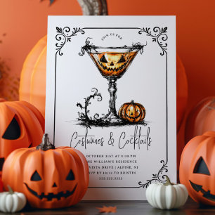 Kostüme und Martinis-Halloween-Party Einladung