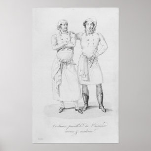 Kostüme von Köchen aus verschiedenen Epochen Poster