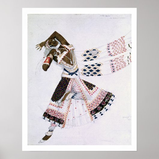 Kostümgestaltung aus Le Dieu Bleu, 1911 (farbig be Poster (Vorne)