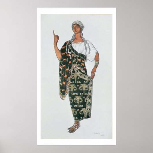 Kostümgestaltung aus Phedre, 1917 (Farblitho) Poster (Vorne)
