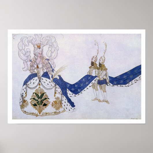 Kostümgestaltung für die Königin und ihre Seiten v Poster (Vorne)