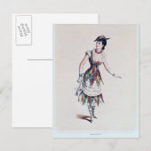 Kostümgestaltung für ein Harlequin, c.1880 Postkarte (Vorne/Hinten)