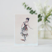 Kostümgestaltung für ein Harlequin, c.1880 Postkarte (Stehend Vorderseite)