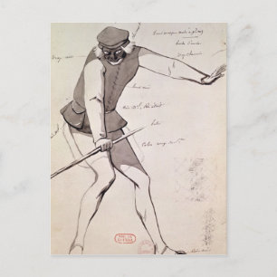 Kostümgestaltung für einen Acrobat Postkarte