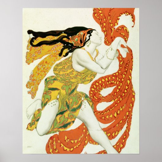 Kostümgestaltung für einen Bacchante in 'Narcisse' Poster (Vorne)