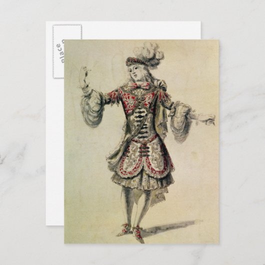 Kostümgestaltung für einen männlichen Tänzer, c.16 Postkarte (Vorne/Hinten)