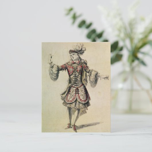 Kostümgestaltung für einen männlichen Tänzer, c.16 Postkarte (Stehend Vorderseite)