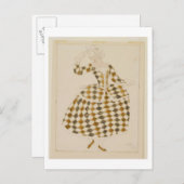 Kostümgestaltung für Kolumbin, von der schlafenden Postkarte (Vorne/Hinten)