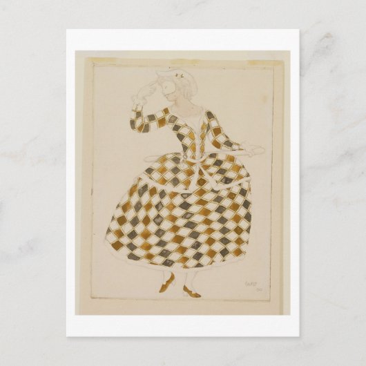 Kostümgestaltung für Kolumbin, von der schlafenden Postkarte (Vorderseite)