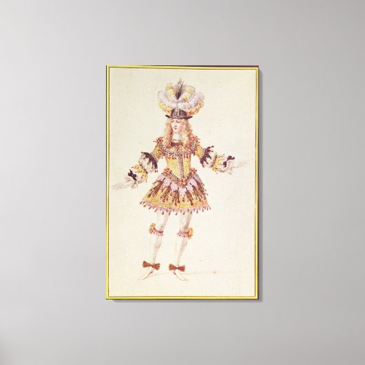 Kostümgestaltung für männliche Tänzerin, c.1660 Leinwanddruck (Vorderseite)