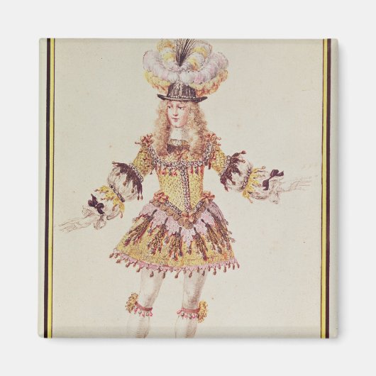 Kostümgestaltung für männliche Tänzerin, c.1660 Magnet (Vorne)