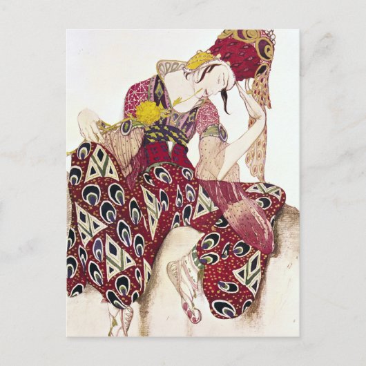 Kostümgestaltung von Nijinsky im Ballett 'La Postkarte (Vorderseite)