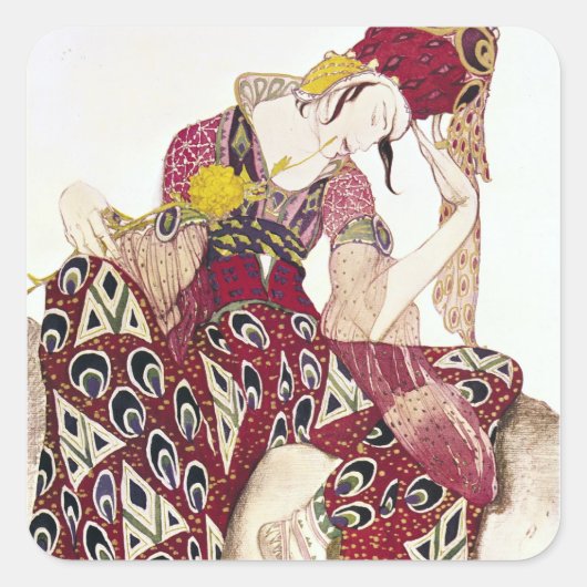 Kostümgestaltung von Nijinsky im Ballett 'La Quadratischer Aufkleber (Vorderseite)