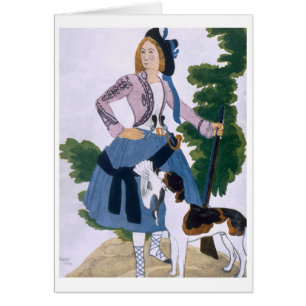 Kostümieren Sie Entwurf für den Huntress, 1922