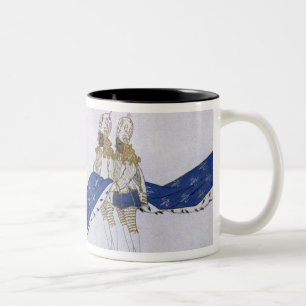 Kostümieren Sie Entwurf für die Königin und ihr Zweifarbige Tasse