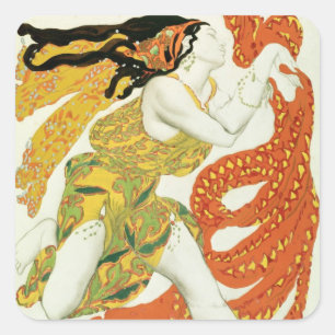 Kostümieren Sie Entwurf für einen Bacchante in Quadratischer Aufkleber