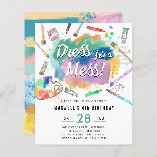 Kostümkleid für ein Schlamassel Kinder Kunstmalere (Vorne/Hinten)