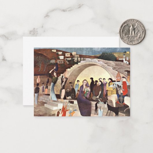 Kosztka - Marias Brunnen im Nazareth Mitteilungskarte (Vorderseite/Rückseite Beispiel)