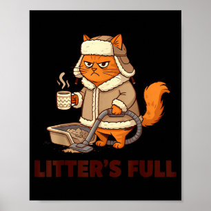 Kot voll lustige Katzenliebhaber Weihnachten Xmas  Poster