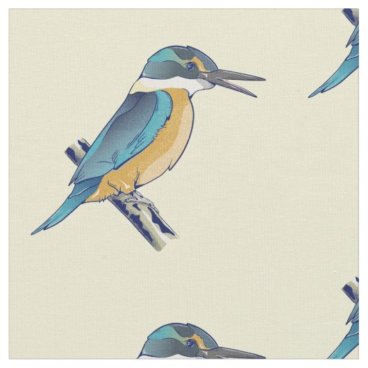 Kotare Kingfisher NZ BIRD Stoff (Nahaufnahme)