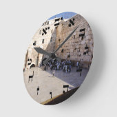 Kotel - hebräische Blockschrift Runde Wanduhr (Winkel)