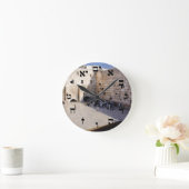 Kotel - hebräische Blockschrift Runde Wanduhr (Zuhause)