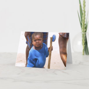 Kotokro Mädchen mit Spielzeug Feiertagskarte