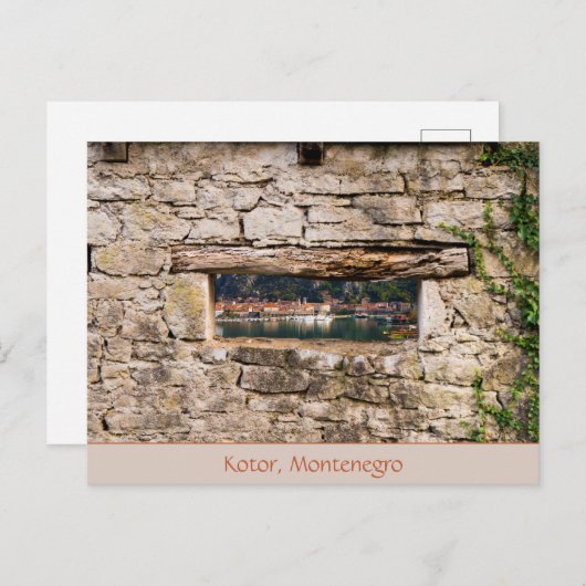 Kotor durch das Fenster Postkarte (Vorne/Hinten)