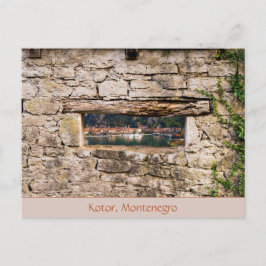 Kotor durch das Fenster Postkarte