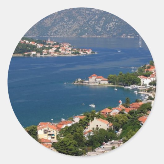 Kotor Fjord, Montenegro Runder Aufkleber (Vorderseite)