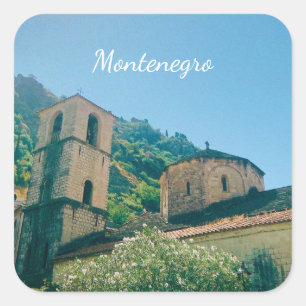 Kotor, Montenegro - Reiseandenken Quadratischer Aufkleber