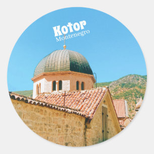 Kotor - Montenegro Reisefotografie Runder Aufkleber