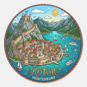 Kotor Montenegro Runder Aufkleber