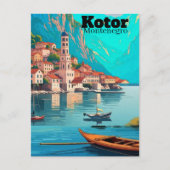 Kotor Montenegro Travel Art Postcard, Kotor Travel Postkarte (Vorderseite)