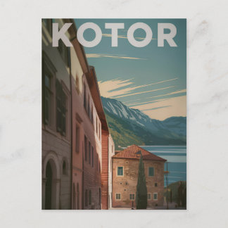 Kotor Montenegro Vintag Postkarte