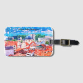 Kotor Montenegro Watercolor Gepäckanhänger (Vorderseite (Horizontal))