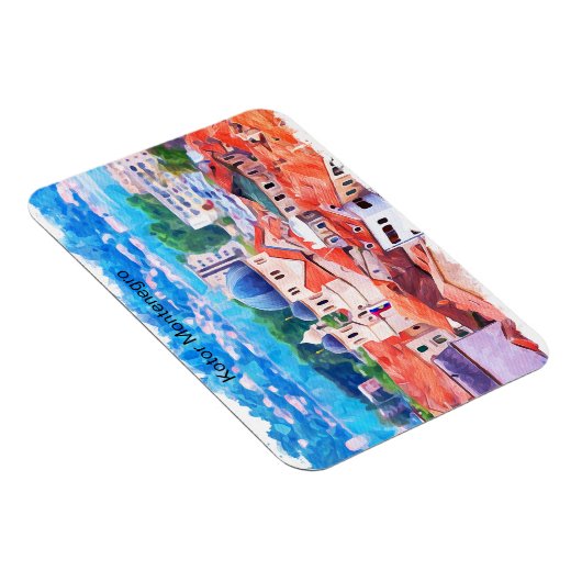 Kotor Montenegro Watercolor Magnet (Rechte Seite)