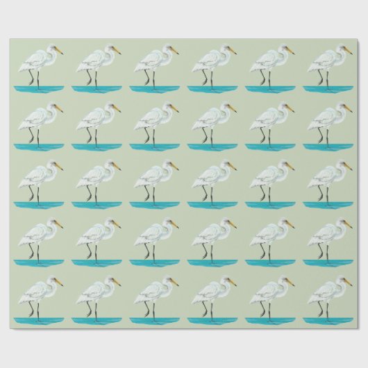 Kotuku White heron Geschenkpapier (Flach)