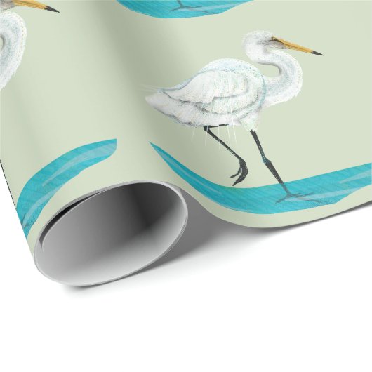 Kotuku White heron Geschenkpapier (Rolleneckpunkt)