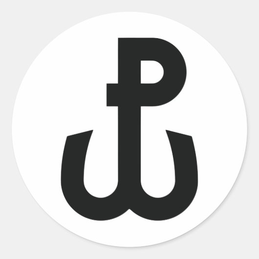 Kotwica Symbol Runder Aufkleber (Vorderseite)