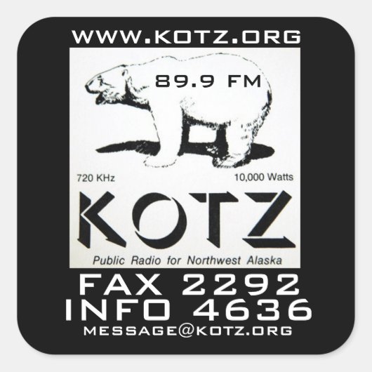 KOTZ BUCKET QUADRATISCHER AUFKLEBER (Vorderseite)