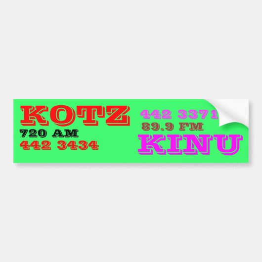 KOTZ KINU RADIO AUTOAUFKLEBER (Vorne)