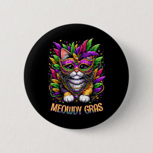 Kotzdy Gras Katze Kätzchen Maskerade Mardi Gras Pe Button
