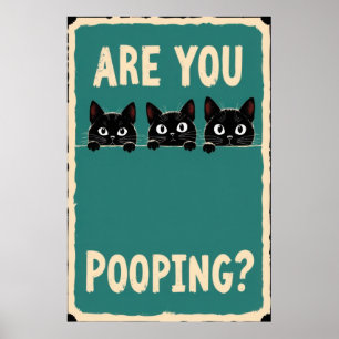 Kotzen, auf dem drei schwarze Katzen hervorlugen Poster