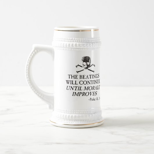 Kotzen Sie u. Snot, ", welches das Schlagen Bierglas (Links)